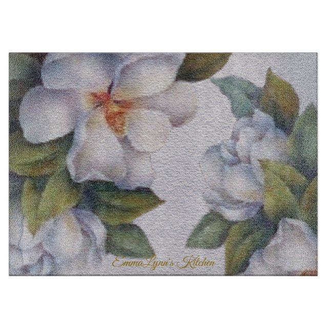 Planche À Découper Fleurs d'ivoire d'aquarelle personnalisées (Devant)