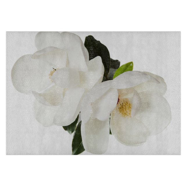 Planche À Découper Fleurs florales des Magnolias blancs (Devant)