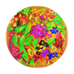 Planche À Découper Fleurs Lumineuses Et Colorées Art. Acheter Mainten