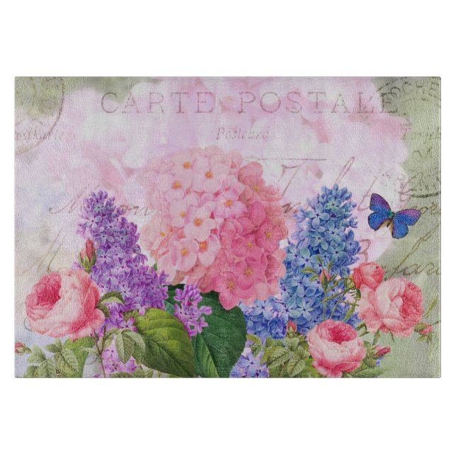 Planche À Découper Fleurs Redoute Flowers Décoratif Verre Coupe (Devant)