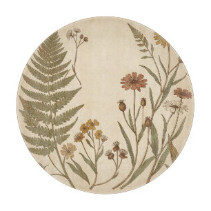 Planche À Découper Fleurs sauvages de botanique vintage fougère Antiq
