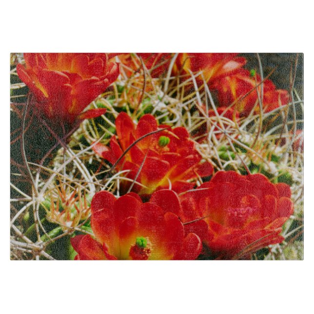 Planche À Découper Fleurs sauvages de cactus Coupe Claret (Devant)