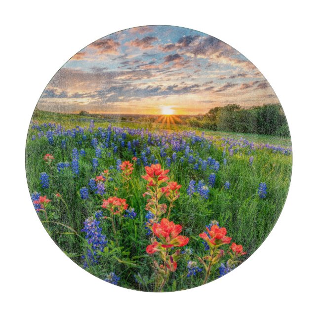 Planche À Découper Fleurs | Texas Bluebonnets & Indian Paintbrush (Devant)