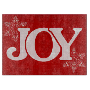 Planche À Découper Flocon de JOY Motif Élégant Noël Rouge