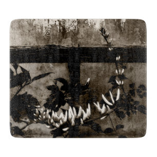 Planche À Découper Floral de jardin rustique à Sepia