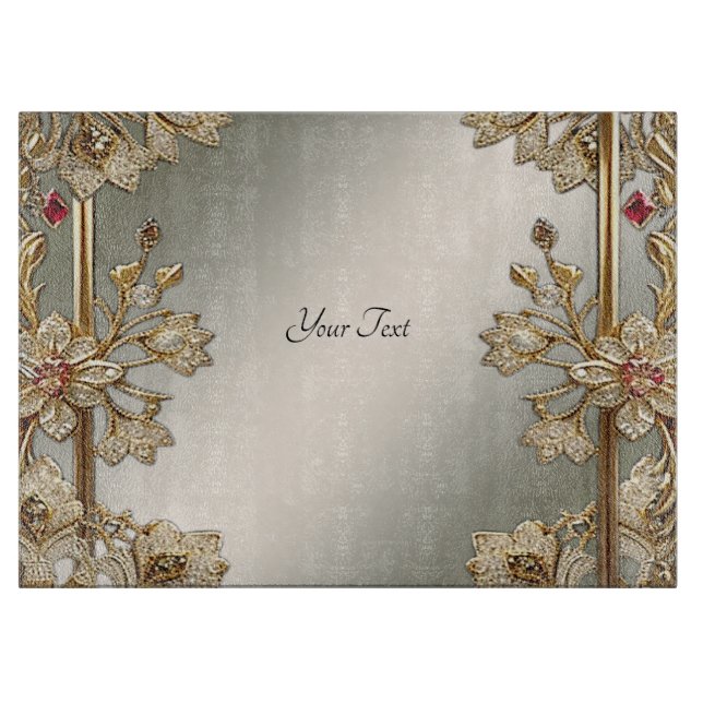 Planche à découper Floral Orné Or (Devant)