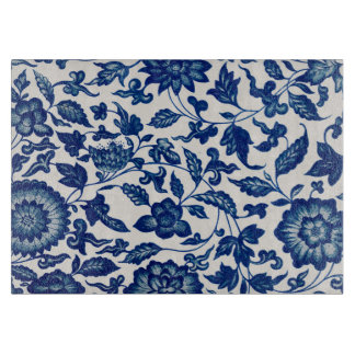 Planche À Découper Floral ornemental bleu chinois 