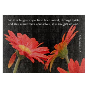 Planche À Découper Floral ; Vers d'écriture sainte de la marguerite W