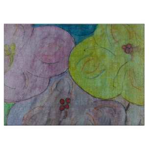 Planche à découper florale d'été abstraite