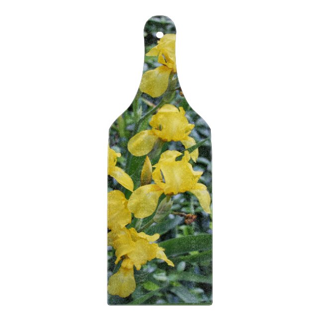 Planche à découper florale Iris Jaune Joli (Devant)