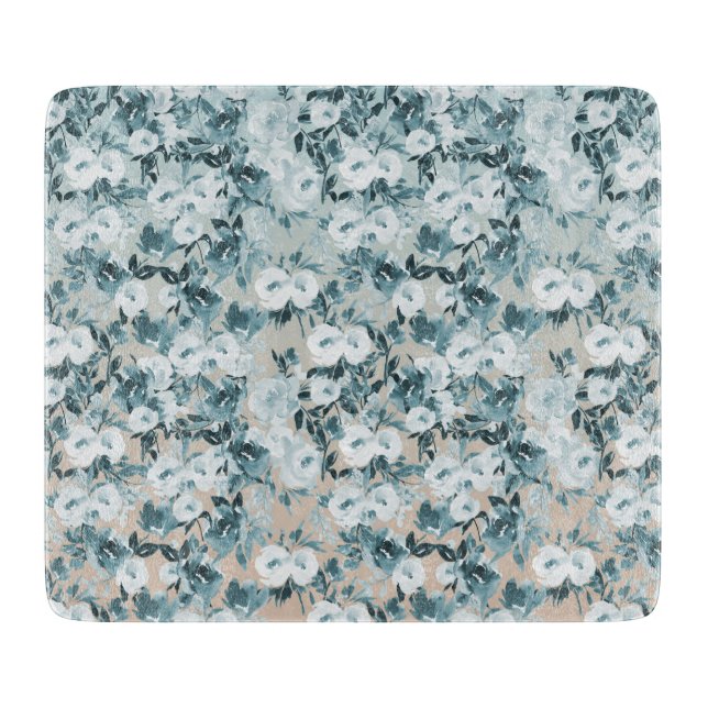Planche À Découper Flore blanche de Pêche Bleue (Devant)