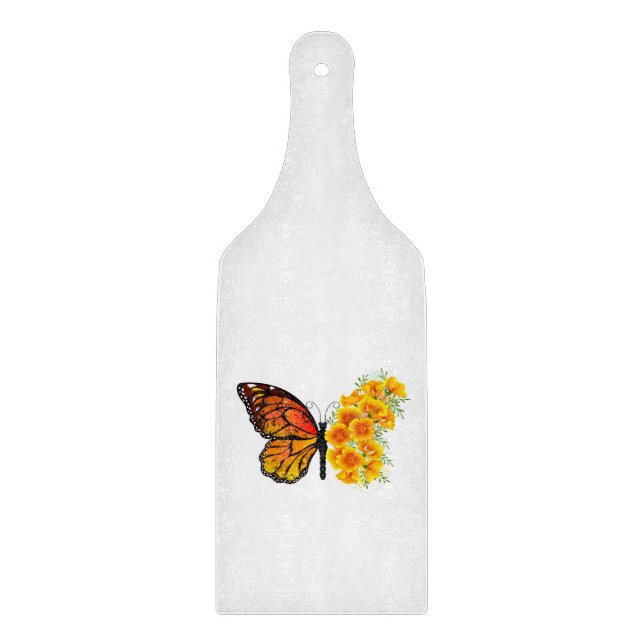 Planche À Découper Flower Butterfly with Yellow California Poppy (Devant)