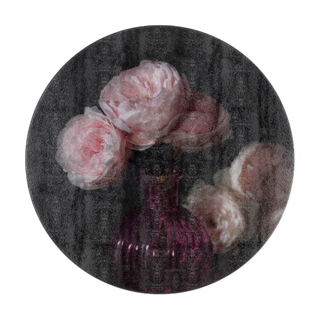 Planche À Découper Flowers | Pale Pink Peonies in Vase (Devant)