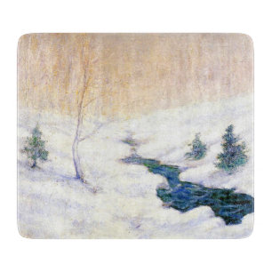 Planche À Découper Flux dans un paysage hivernal enneigé (Art de Noël