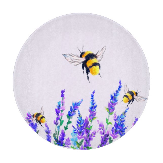 Planche À Découper Flying Bees and Flowers Cutting Board Spring (Devant)