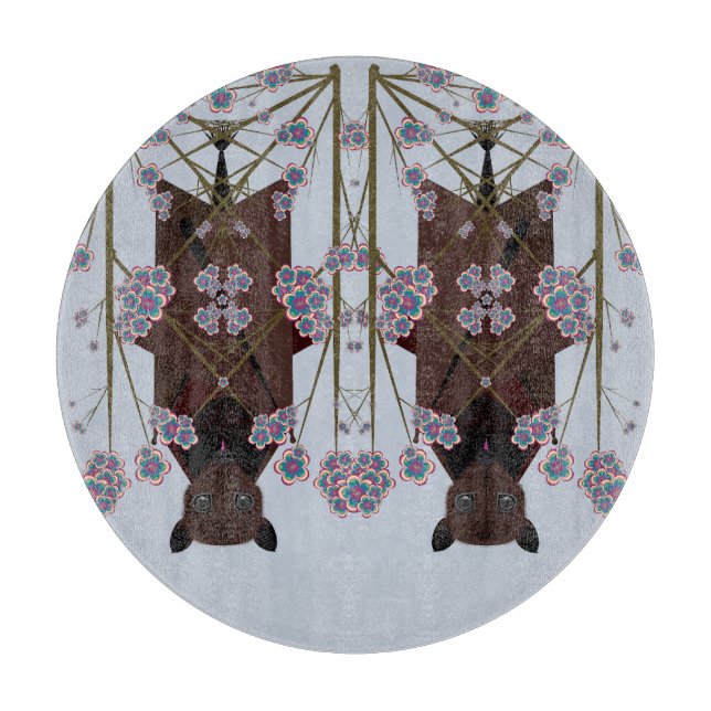 Planche À Découper Flying Fox Sky Blue Round Glass Cutboard (Devant)