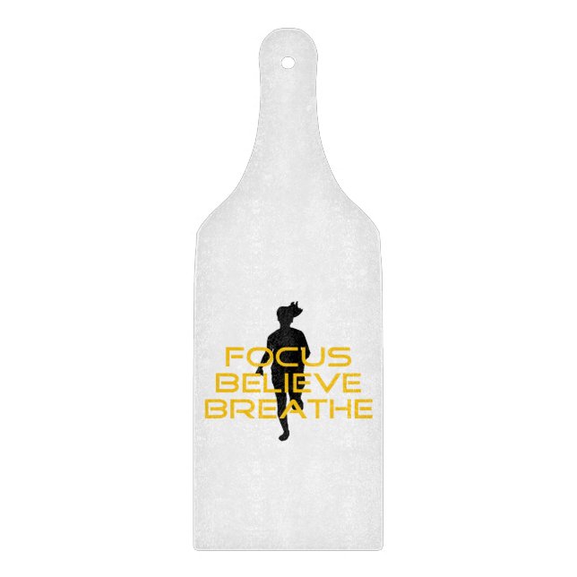 Planche À Découper Focus Croire Respirer Jaune Courir Fitness (Devant)
