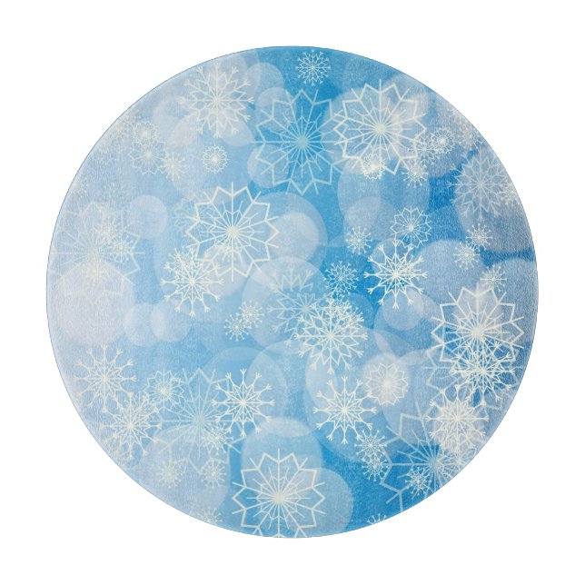 Planche À Découper Fond de flocon de neige   (Devant)