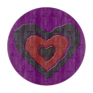 Planche À Découper Fonte gothique Love Coeur Glass Cutboard