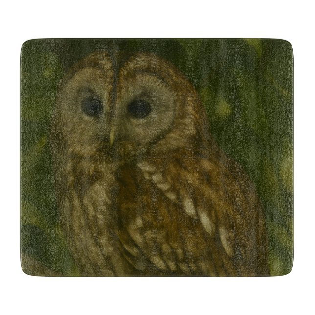 Planche À Découper Forest Sentinel - Tawny Owl Wildlife Art (Devant)