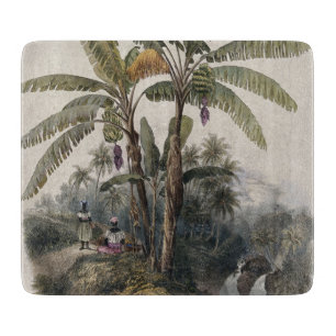 Planche À Découper Forêt tropicale antique de bananiers   Bota vintag