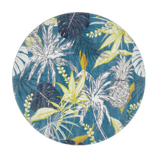 Planche À Découper Forêt tropicale : Main colorée dessinée.