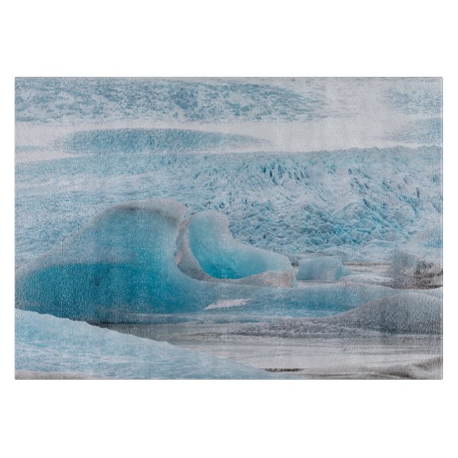 Planche À Découper Formations de glace glaciaire bleue, horizontales (Devant)