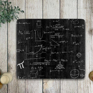 Planche À Découper Formules et équations de mathématiques noir et bla