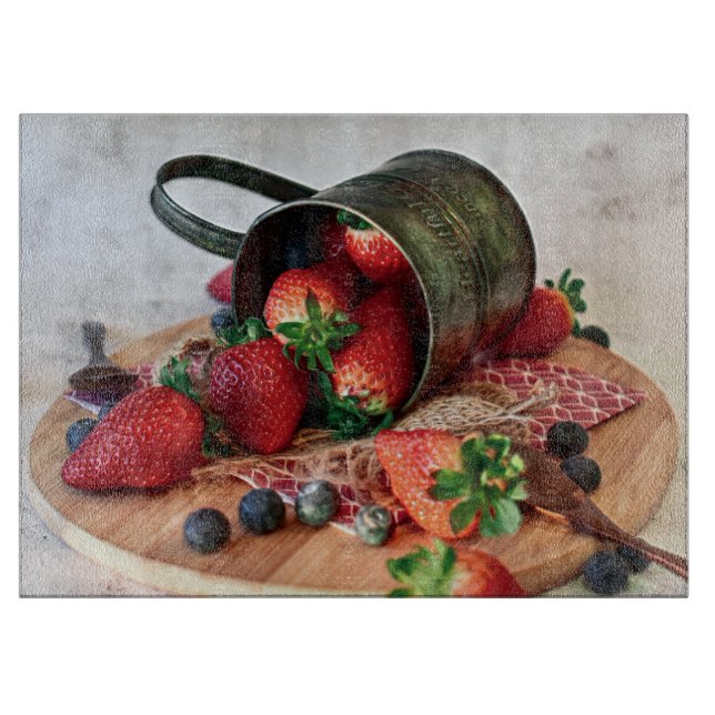 Planche À Découper Fraises Blueberries Fruits et sucreries (Devant)