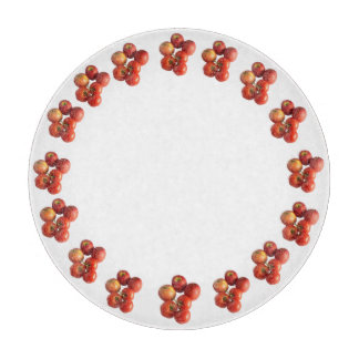 Planche À Découper Fresh Apples and Tomatoes Round Glass Cutting Boar