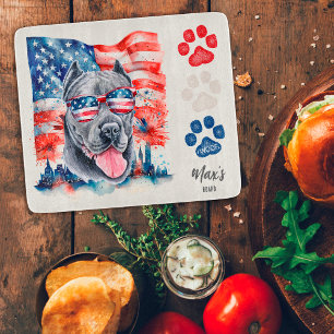 Planche À Découper Friandise pour chien Cane Corso patriotique Rouge