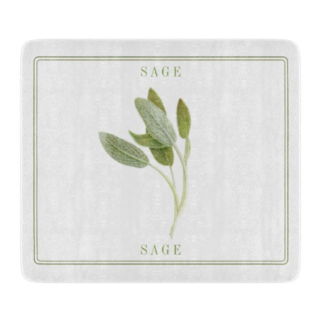 Planche À Découper FROIDE SAGE 6x7 Panneau de coupe en verre (Devant)