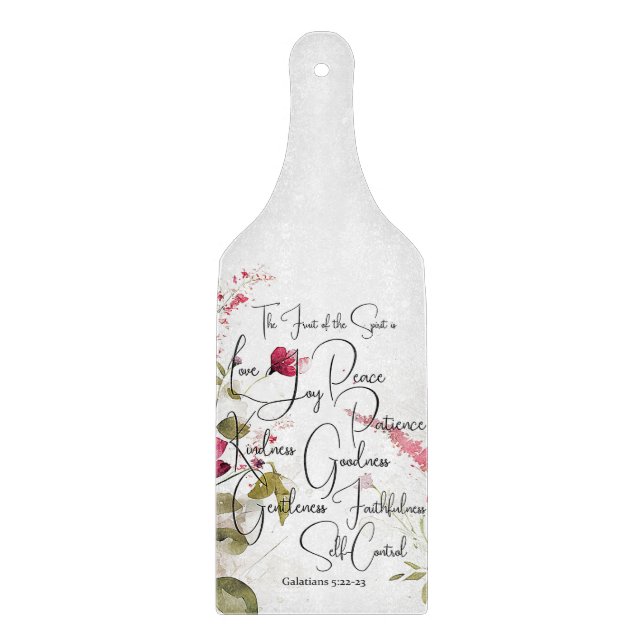 Planche À Découper Fruit de l'Esprit rose floral (Devant)