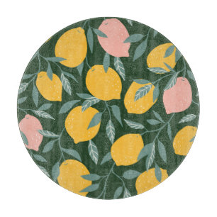 Planche À Découper Fruit vintage citron Motif sans joint