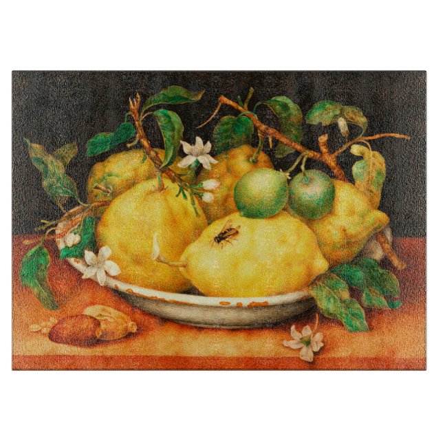 PLANCHE À DÉCOUPER FRUITS DE SAISON LÉMONS ET FLEURS BLANCHES (Devant)