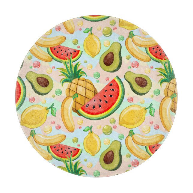 Planche À Découper Fruits d'été frais Motif (Devant)
