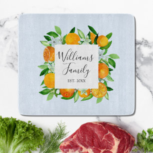 Planche À Découper Fruits et fleurs d'orange Été Floral botanique