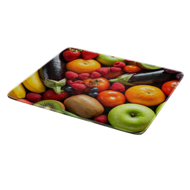 Planche À Découper Fruits et légumes colorés (Coin)