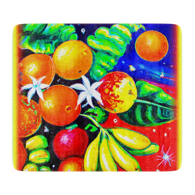 Planche À Découper Fruits Étonnants Ciel Étoffant. Commandez dès main (Devant)