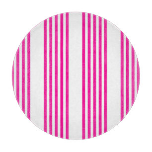 Planche À Découper Fuchsia et blanc cinq bandes motif