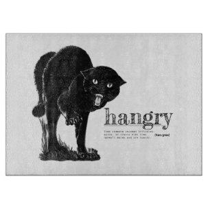 Planche À Découper Fun Définition de hangry vintage fâché chat noir