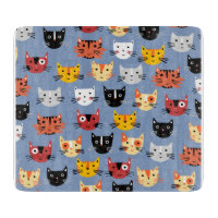 Fun Kitty Chat Motif Bleu