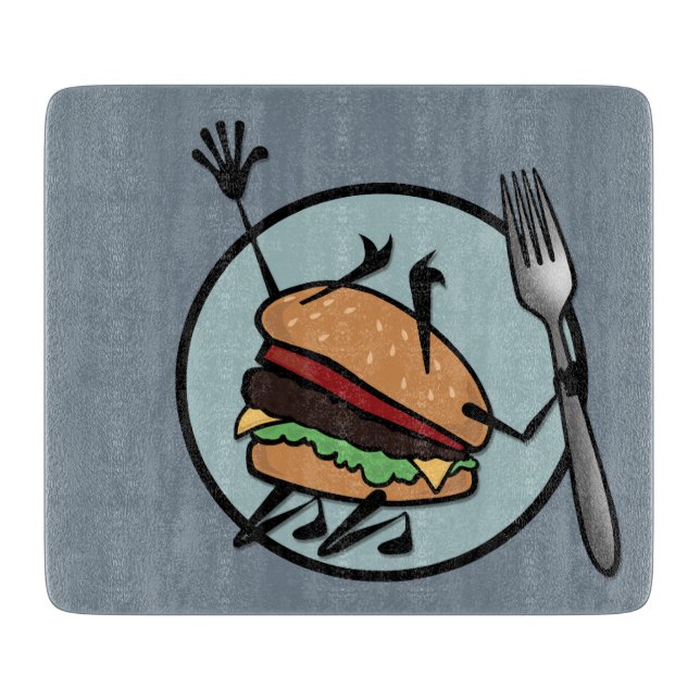PLANCHE À DÉCOUPER FUNNY CHEESEBURGER CARRÉ CUTBOARD (Devant)