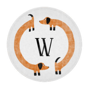 Planche À Découper Funny Dachshund Saucisse Chien Monogramme