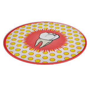 Planche À Découper Funny Rouge Blanc Jaune Extrait Molaire Starburst