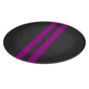 Planche À Découper Fuschsia Pink Stripes en fibre de carbone