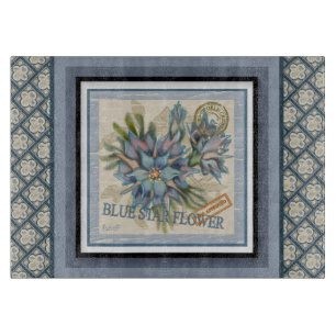 Planche À Découper G Bureau de création Fleur bleue
