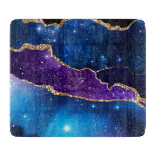 Planche À Découper Galaxie en pierre de taille marbrée de Faux