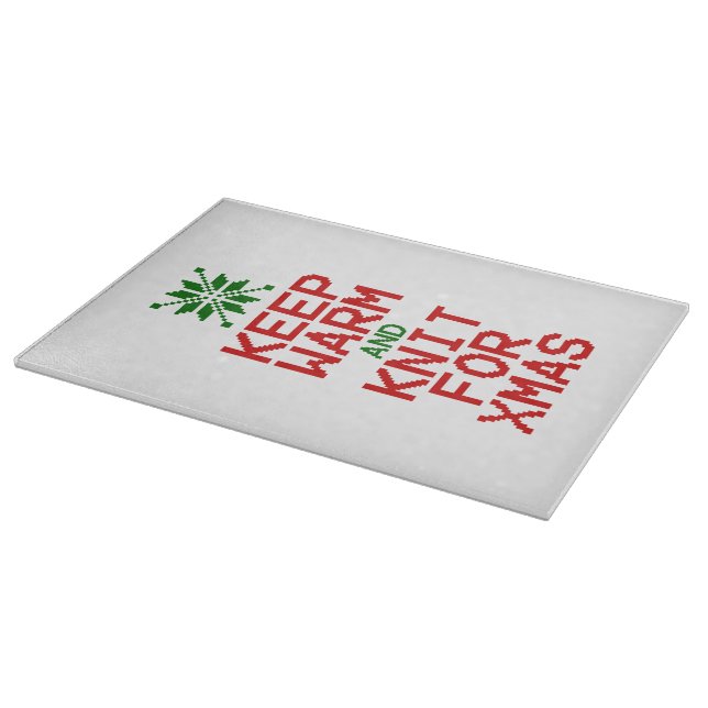 Planche À Découper Gardez chaud et tricot pour Noël (Coin)