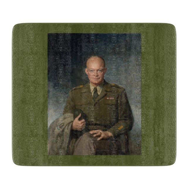Planche À Découper General Dwight Eisenhower 5 Star Painted Portrait (Devant)